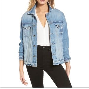 [Good American] Mesh Letter Denim Jacket J